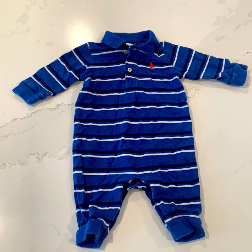 Ralph Lauren baby boy long sleeve one piece/romper. Size 3 months, gently used